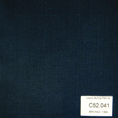C52.041 Kevinlli V3 - Vải Suit 50% Wool - Xanh Navy Trơn